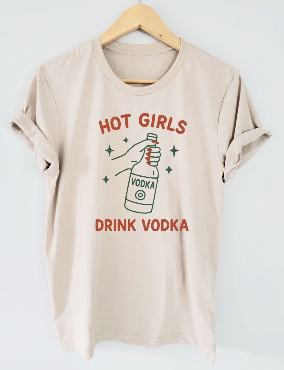 Hot Girls Drink Vodka Funny T-Shirt