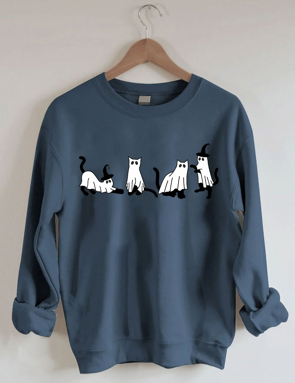 Halloween Ghost Cat Sweatshirt