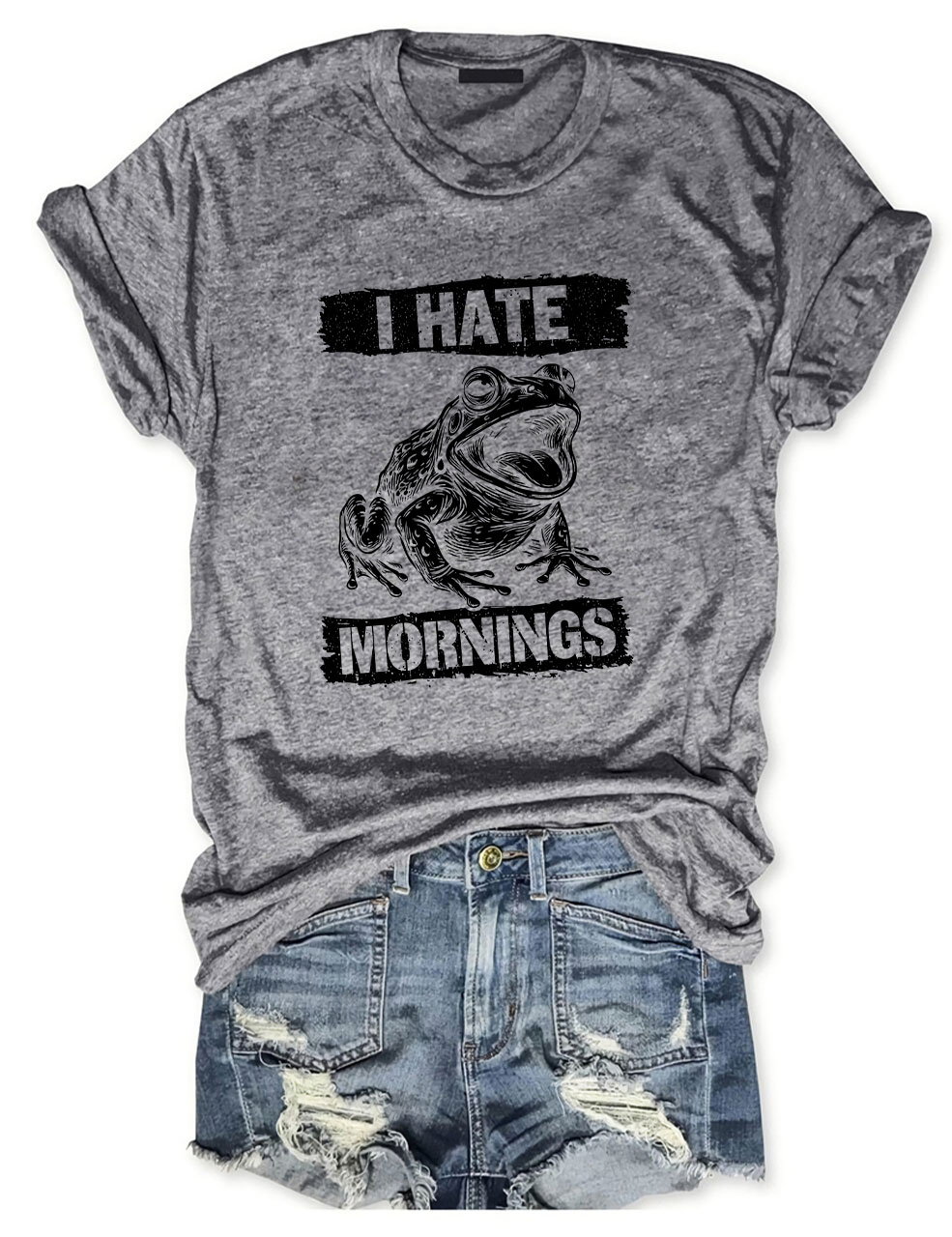 I Hate Mornings Y2K Punk Grunge Funny T-Shirt