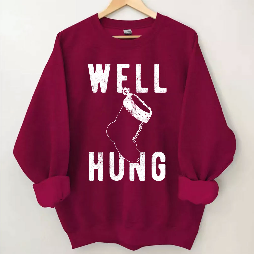 Well Hung Christmas Stocking Sweatshirt