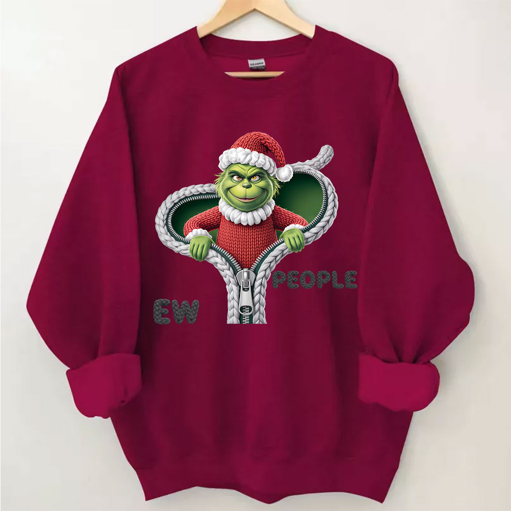 Ew People Green Monster Funny Grinch Sweatshirt