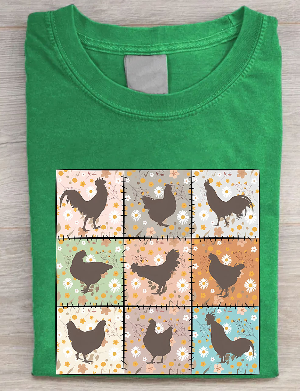 Retro Farmhouse Floral Backyard Chicken T-Shirt