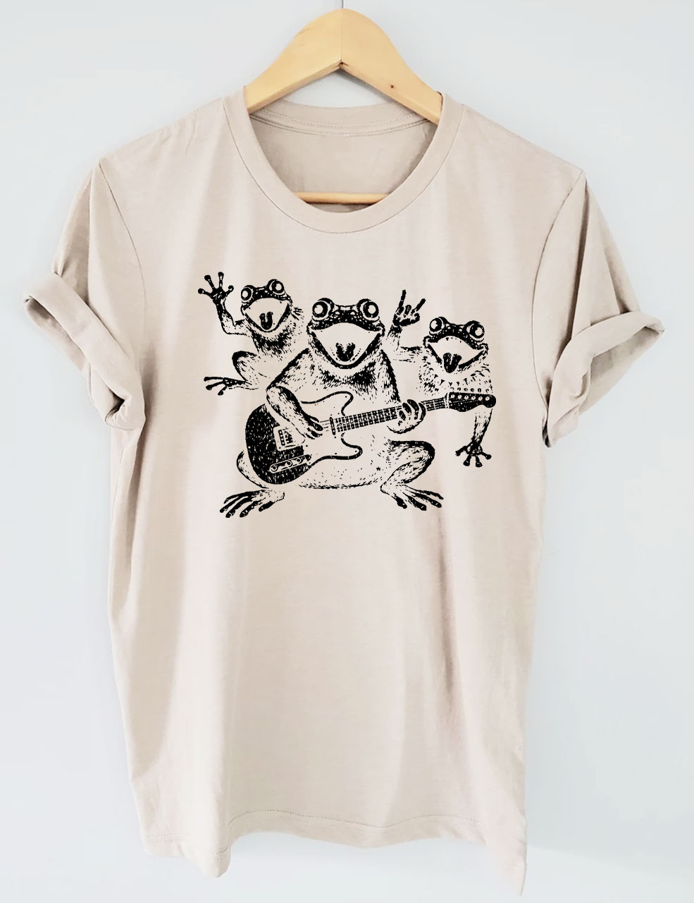Vintage Rock Frog Band Funny T-Shirt