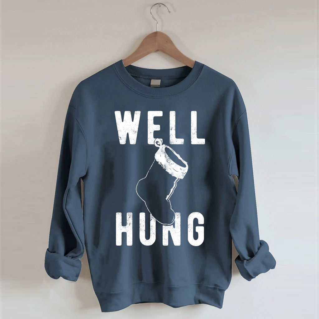 Well Hung Christmas Stocking Sweatshirt