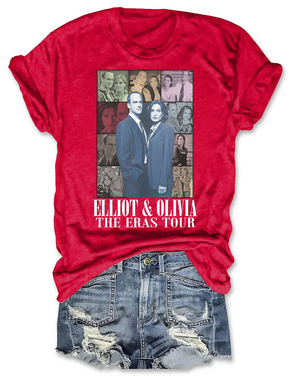 Elliot Stabler and Olivia Benson Eras tour Unisex Softstyle T-Shirt