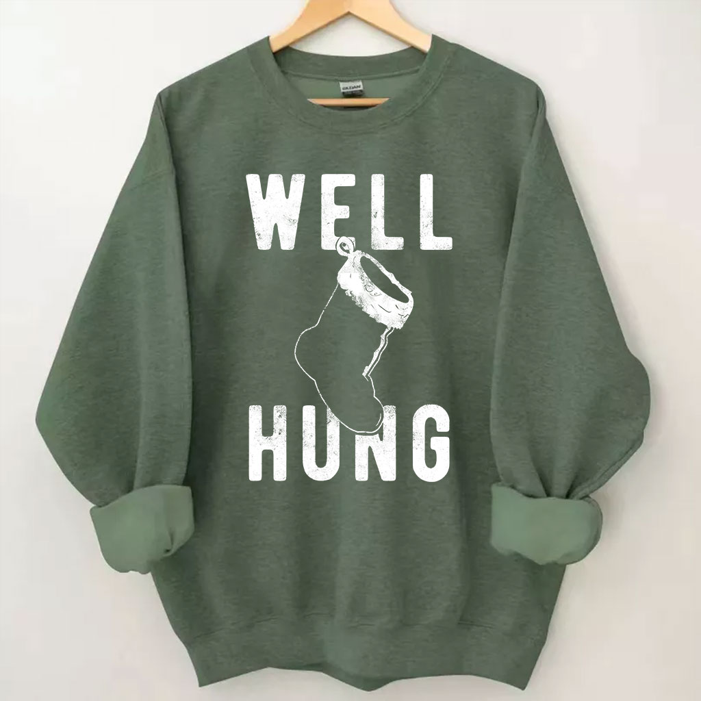 Well Hung Christmas Stocking Sweatshirt