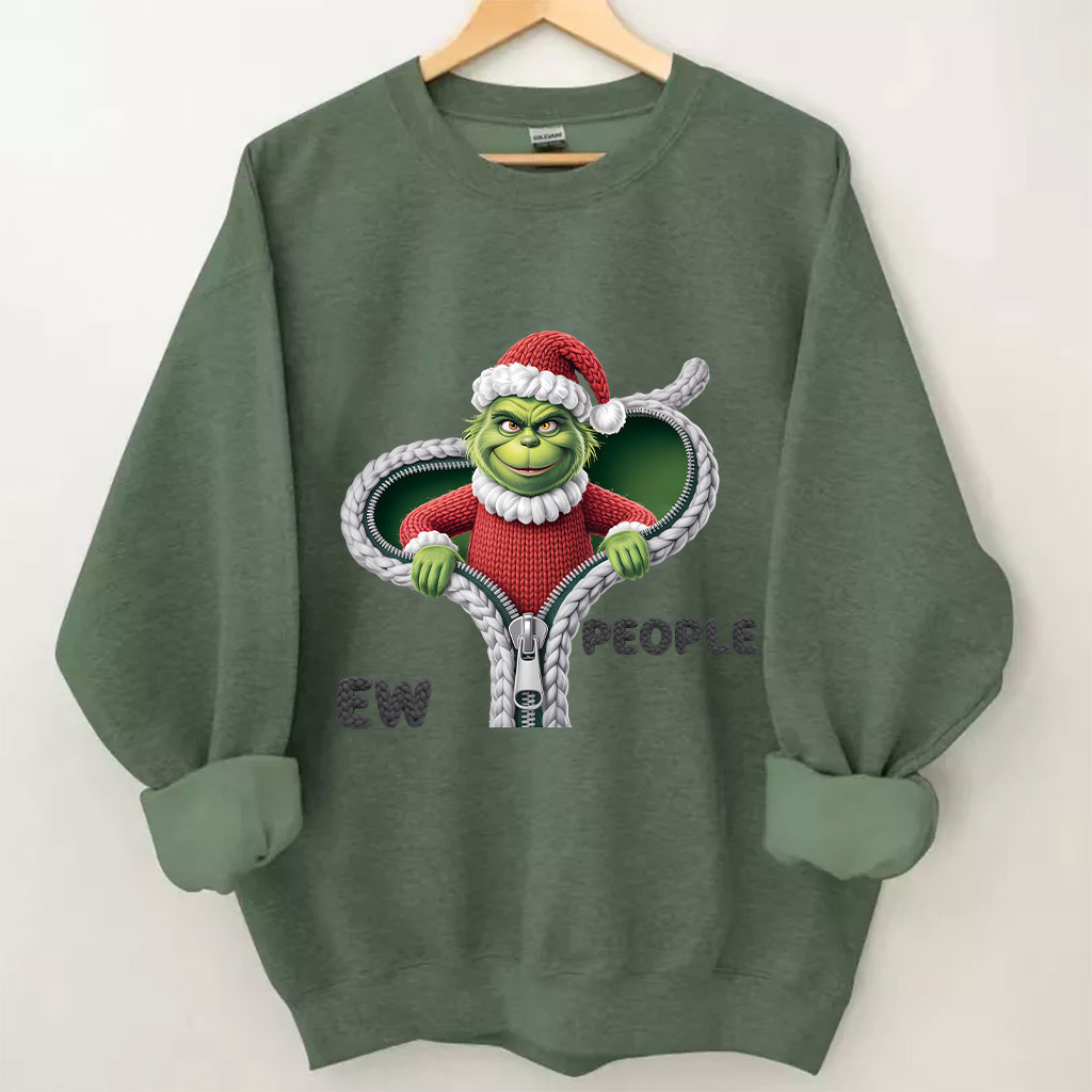 Ew People Green Monster Funny Grinch Sweatshirt