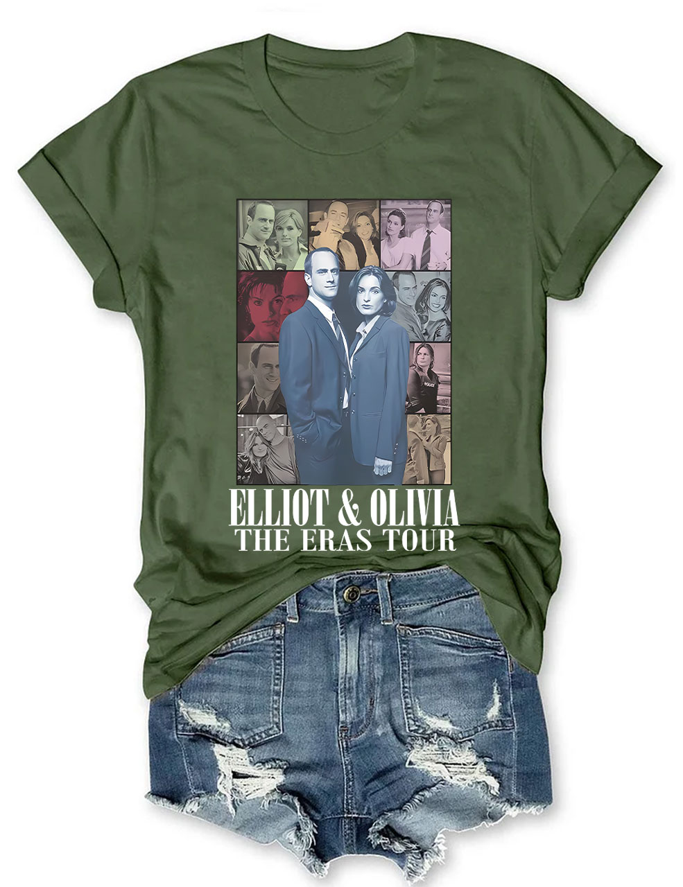 Elliot Stabler and Olivia Benson Eras tour Unisex Softstyle T-Shirt