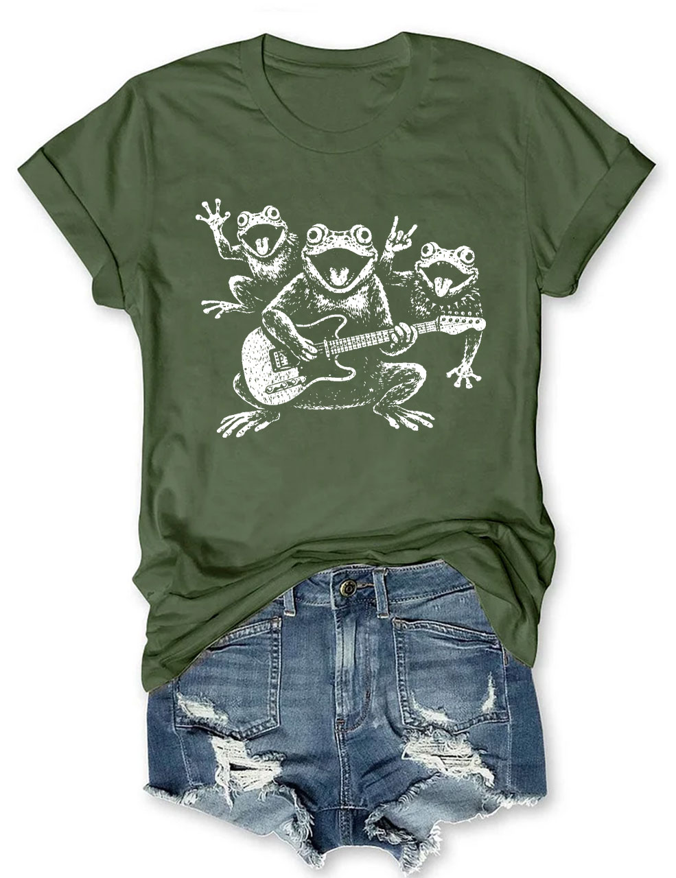 Vintage Rock Frog Band Funny T-Shirt