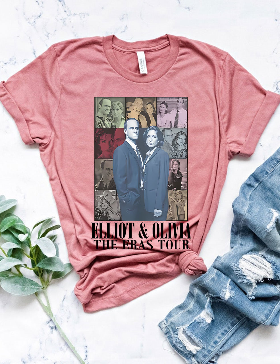 Elliot Stabler and Olivia Benson Eras tour Unisex Softstyle T-Shirt