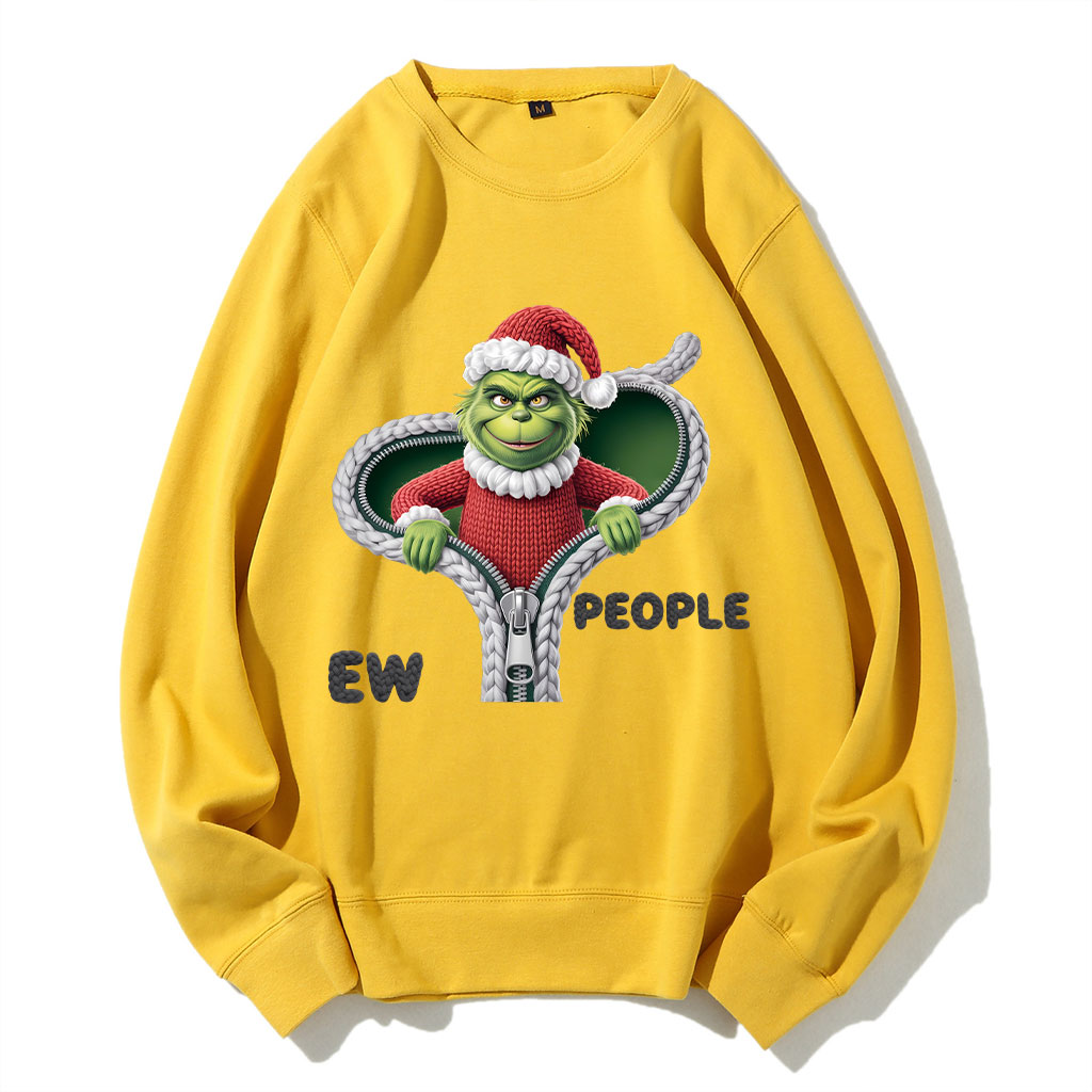 Ew People Green Monster Funny Grinch Sweatshirt