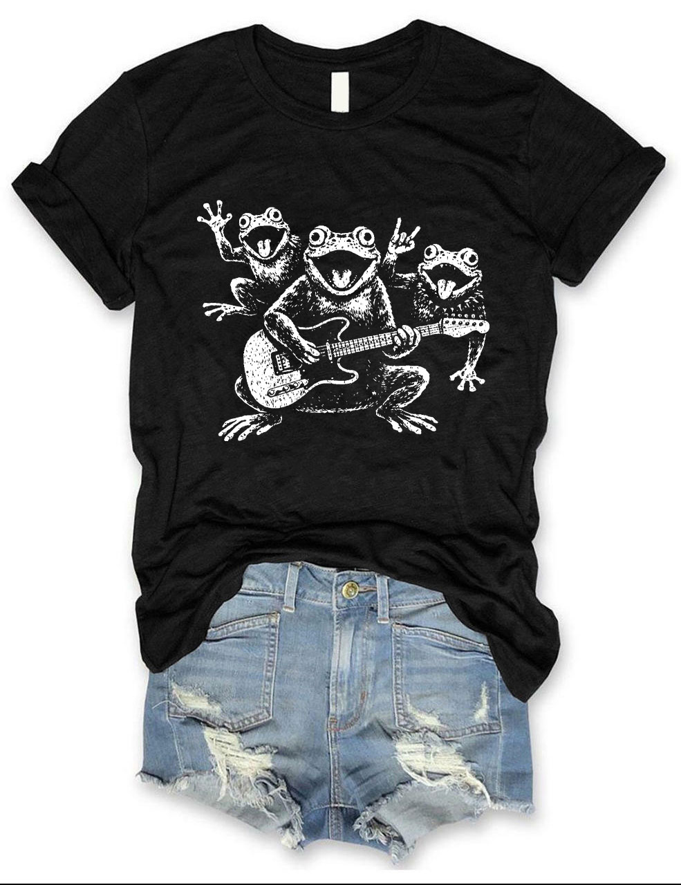 Vintage Rock Frog Band Funny T-Shirt