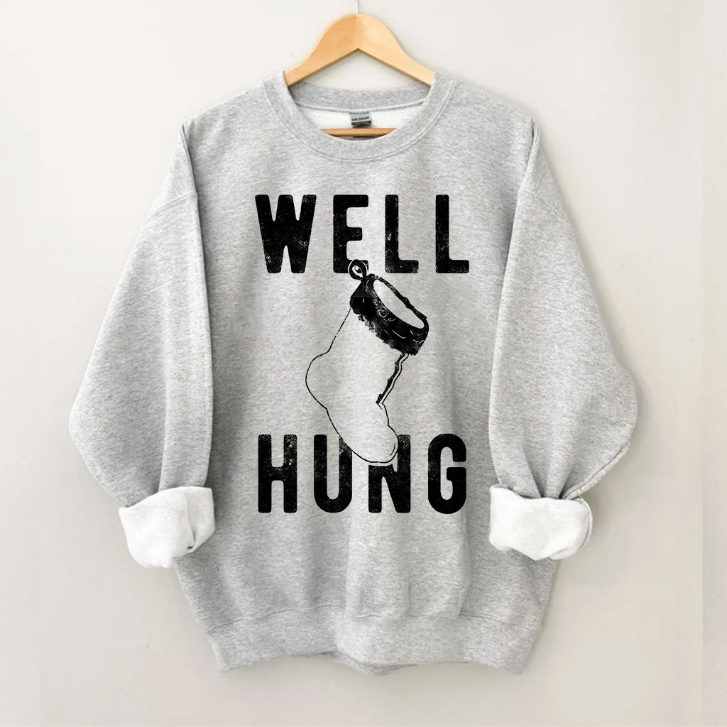 Well Hung Christmas Stocking Sweatshirt
