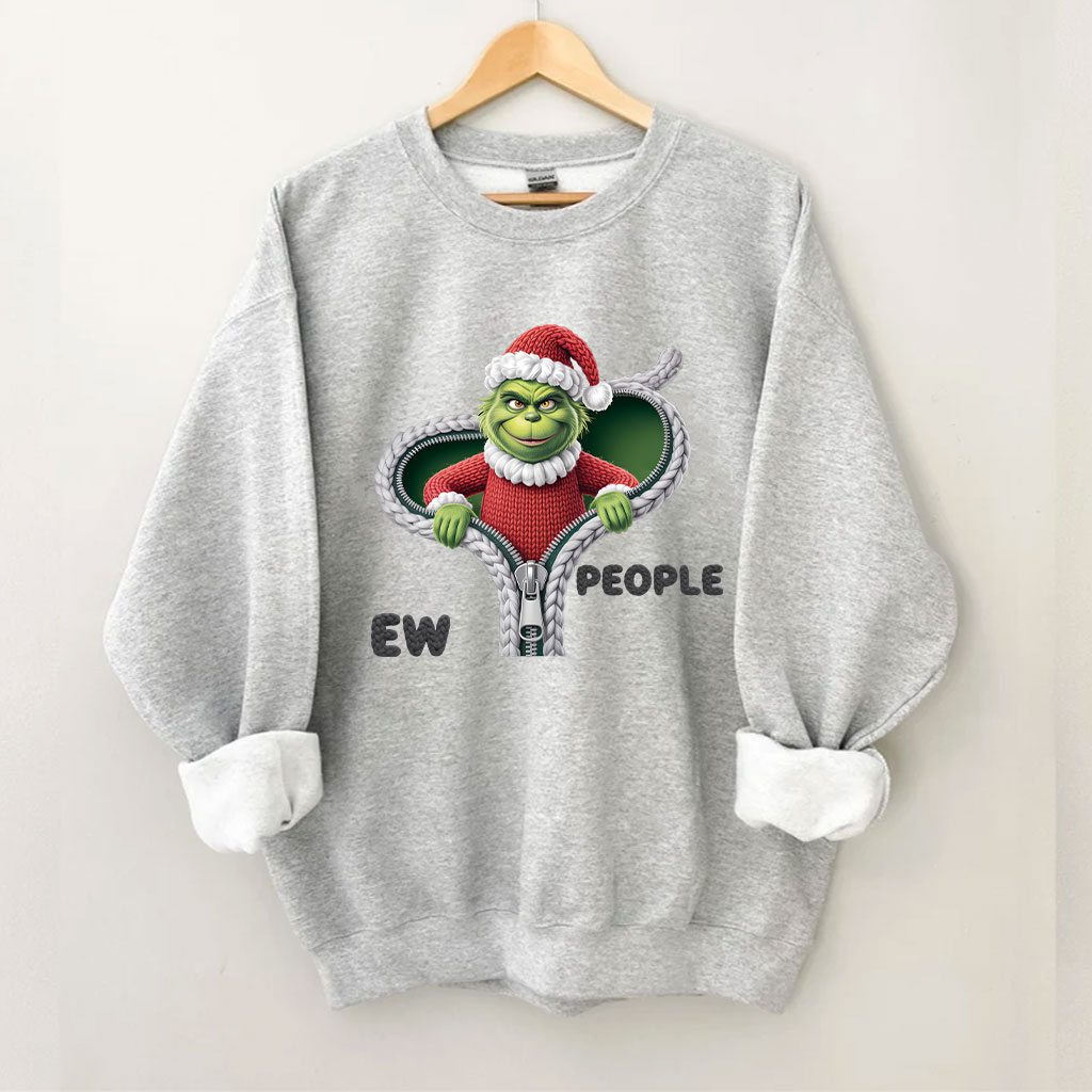 Ew People Green Monster Funny Grinch Sweatshirt