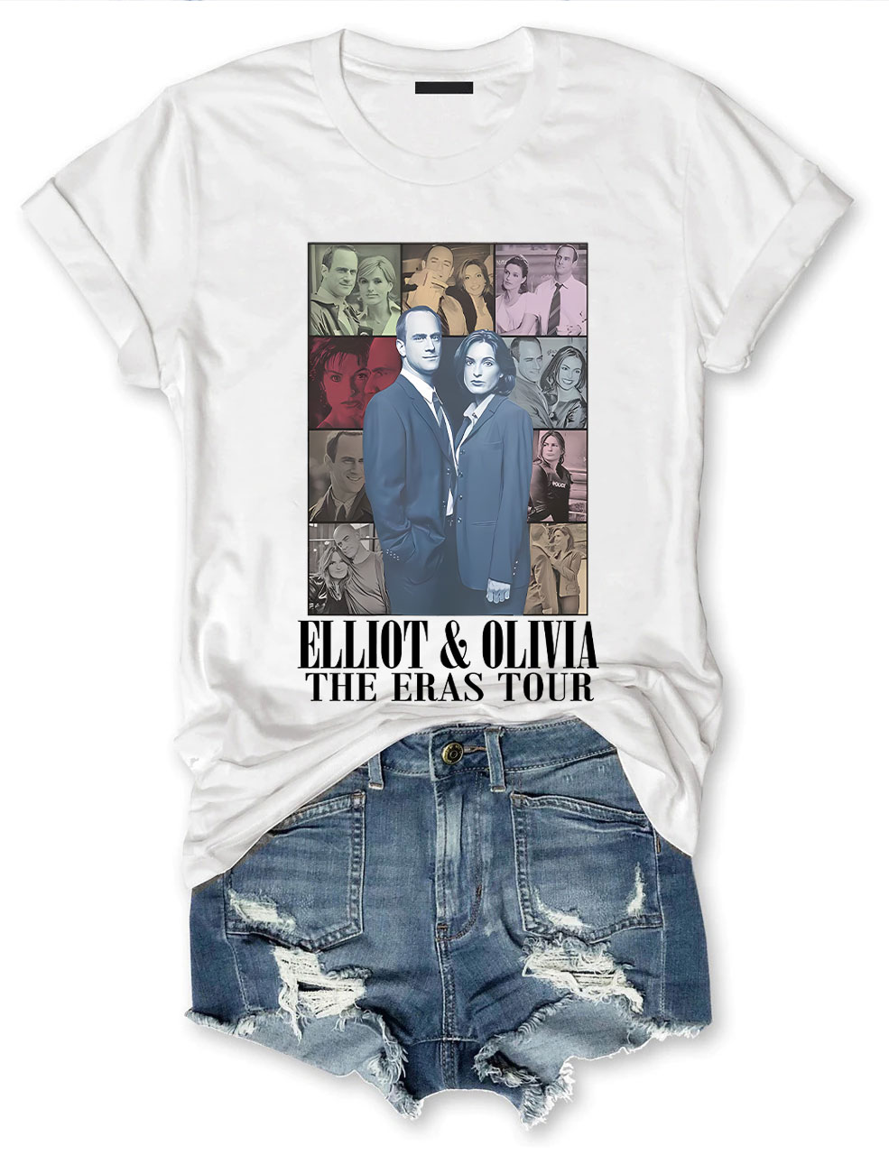 Elliot Stabler and Olivia Benson Eras tour Unisex Softstyle T-Shirt