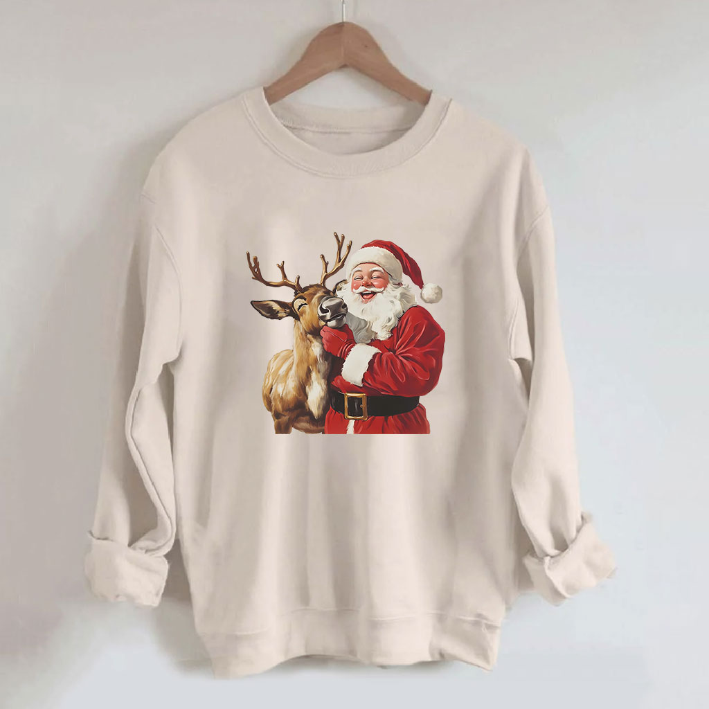 Santa and Reindeer Funny Sweatshirt