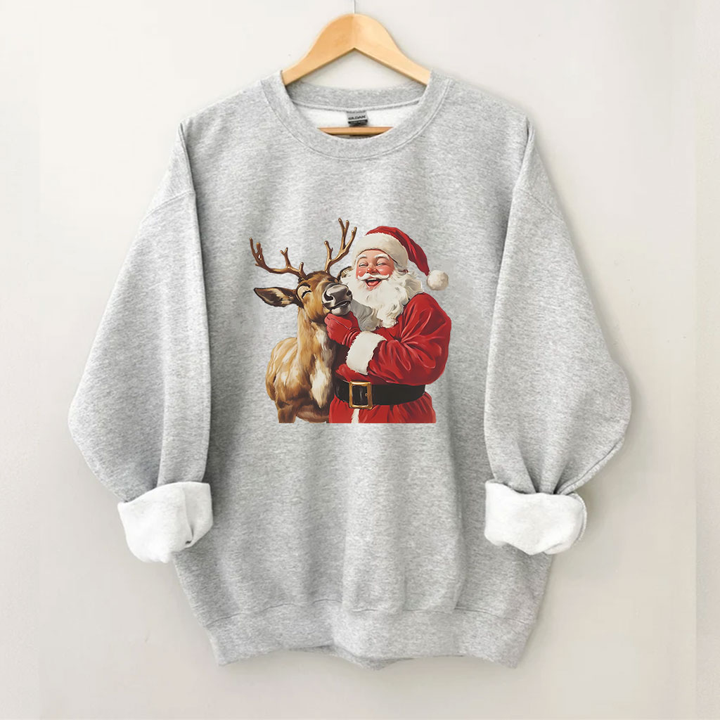 Santa and Reindeer Funny Sweatshirt