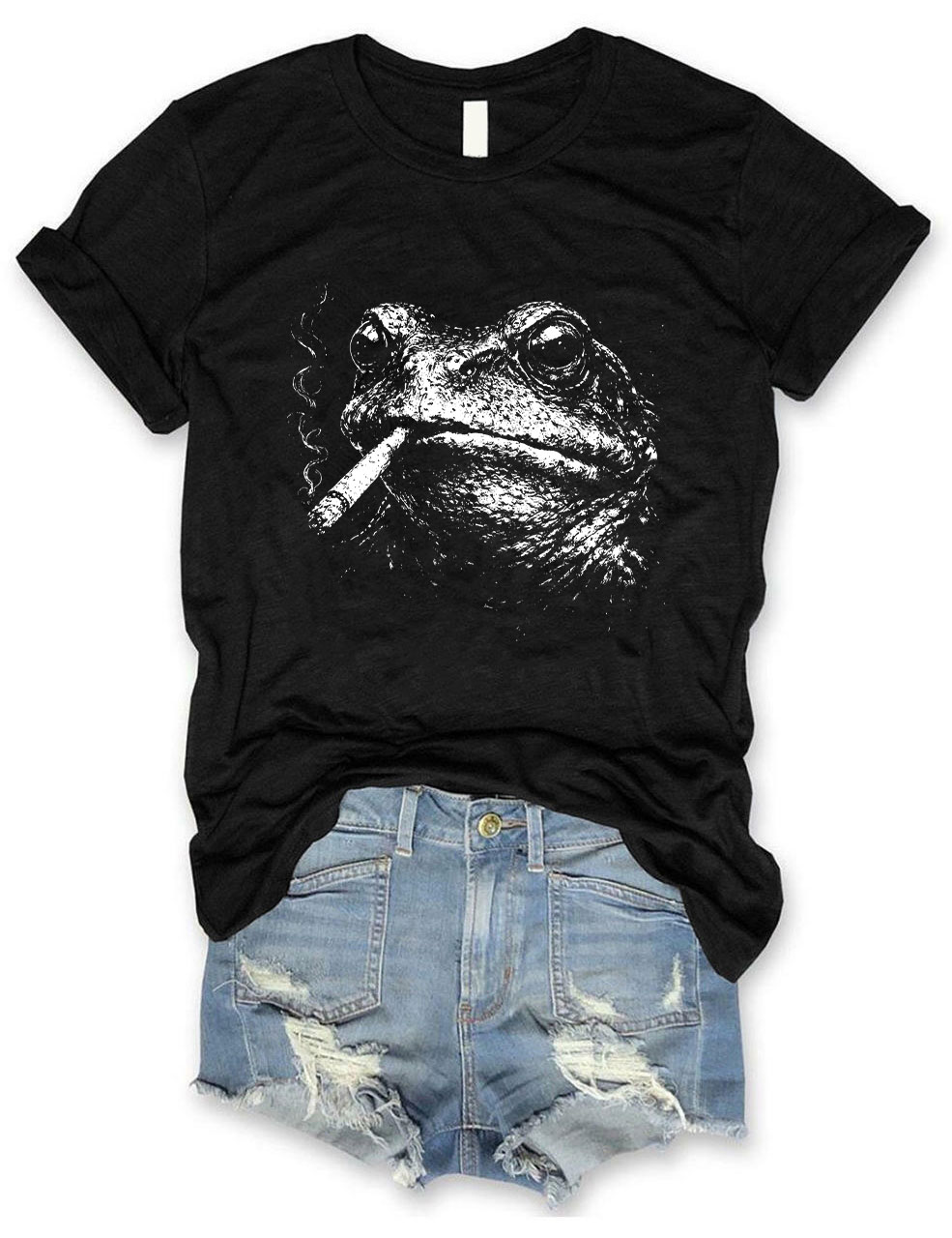 Vintage Punk Frog Funny T-Shirt