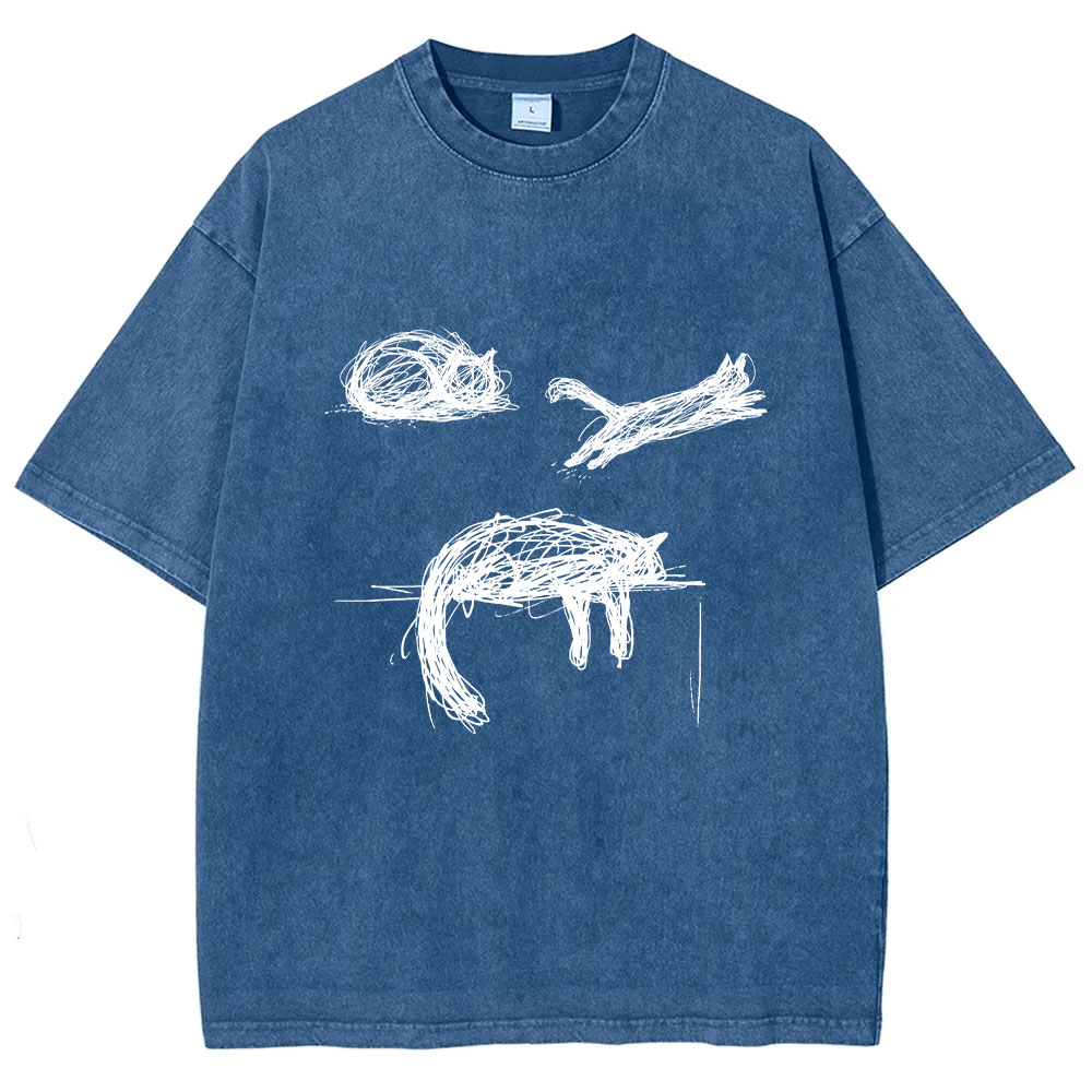 Abstract Cat Line Art  T-shirt