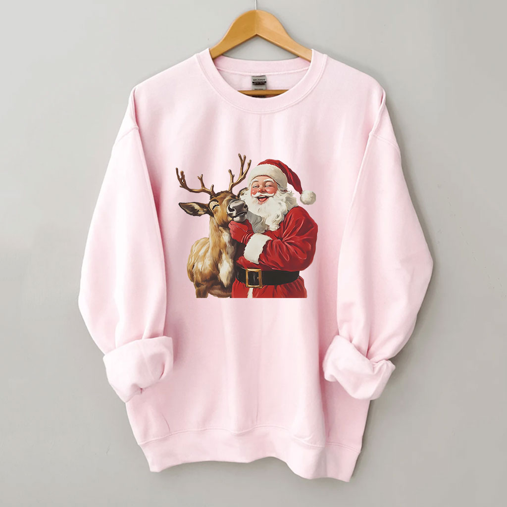 Santa and Reindeer Funny Sweatshirt