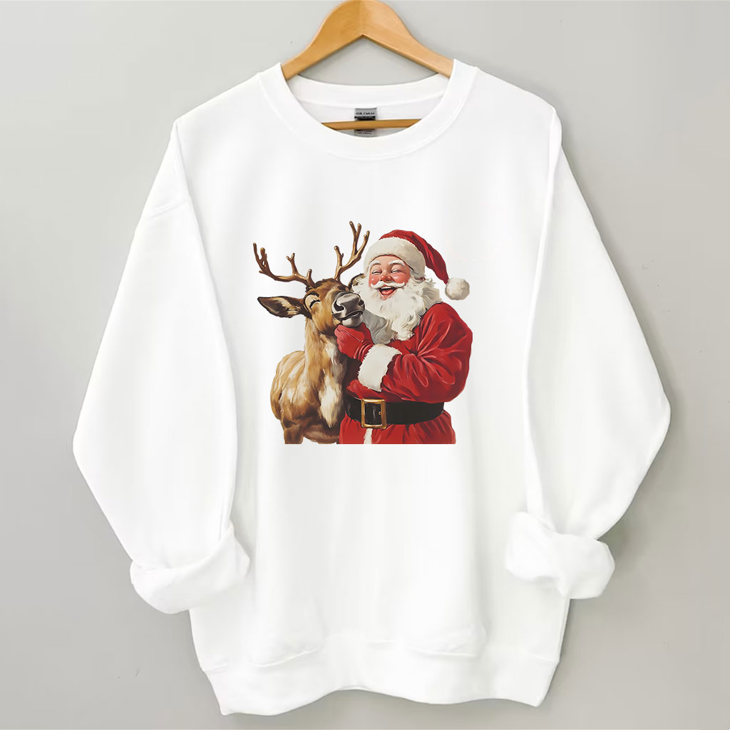 Santa and Reindeer Funny Sweatshirt
