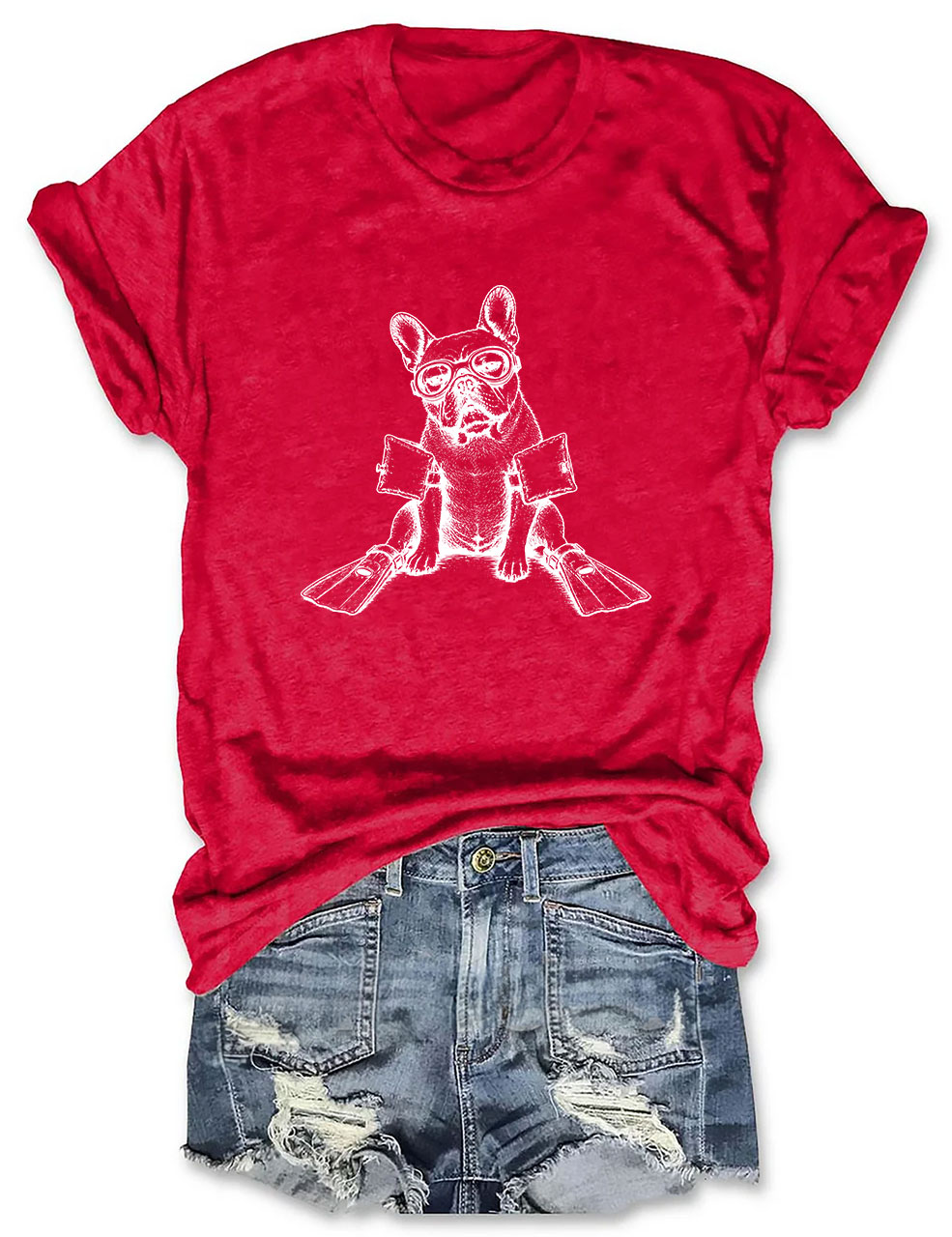 Scuba Funny French Bulldog T-shirt