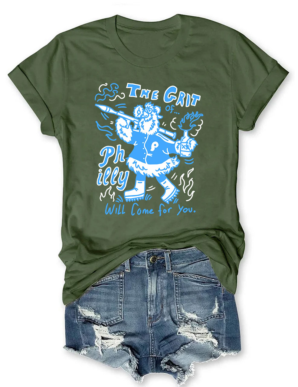 Phillie Phanatic The Grit of Philly will come for you Funny T-Shirt