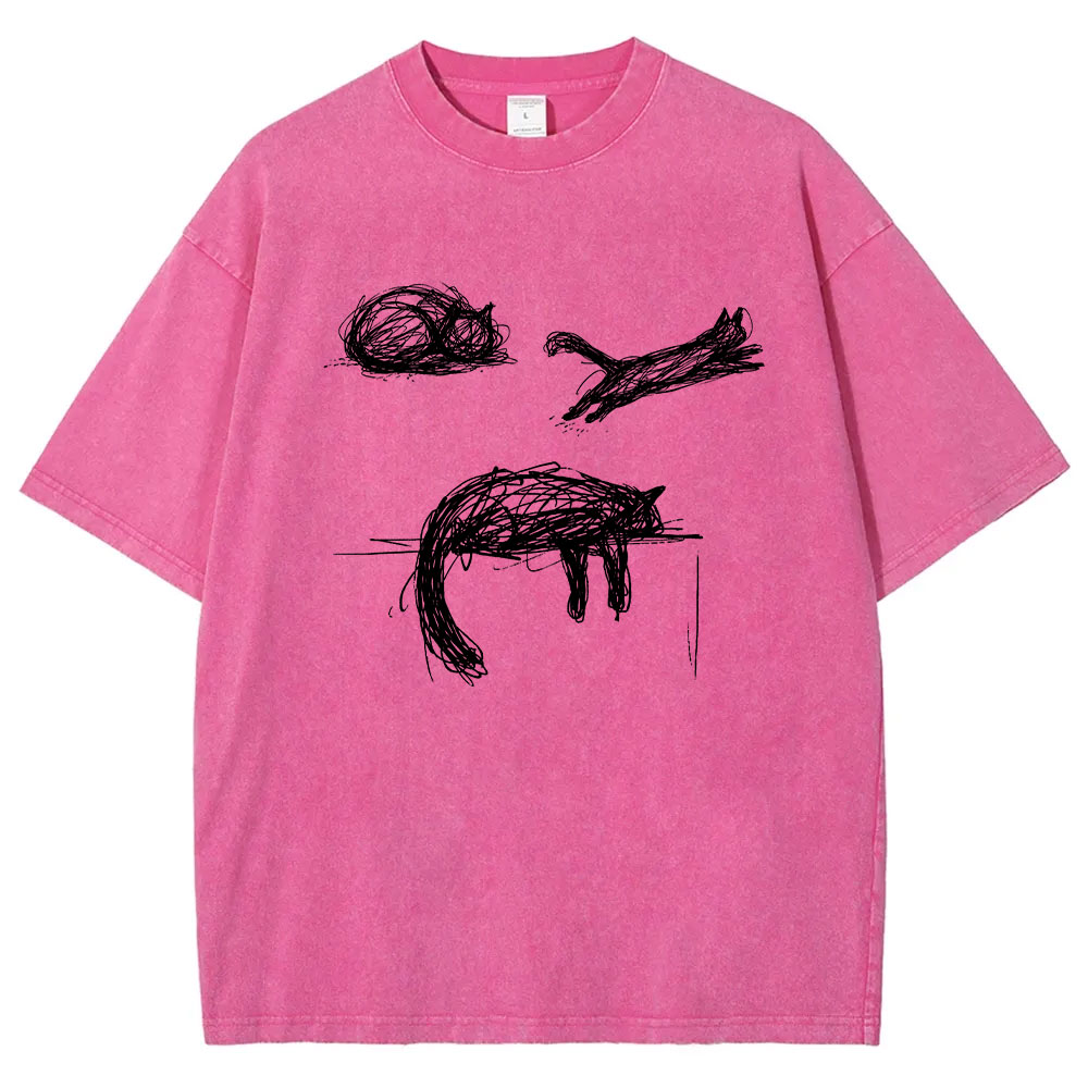 Abstract Cat Line Art  T-shirt