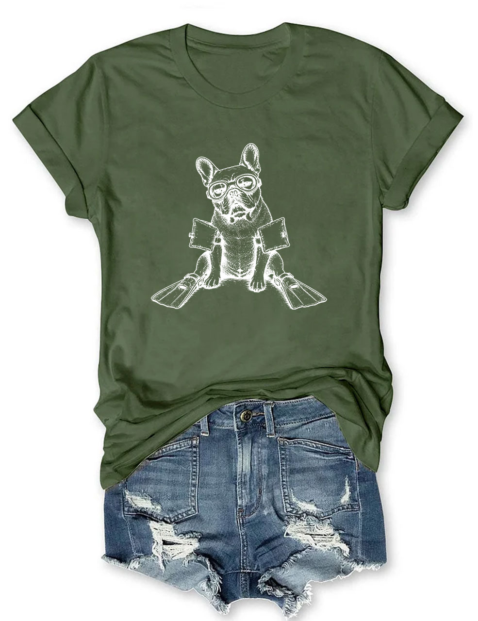 Scuba Funny French Bulldog T-shirt