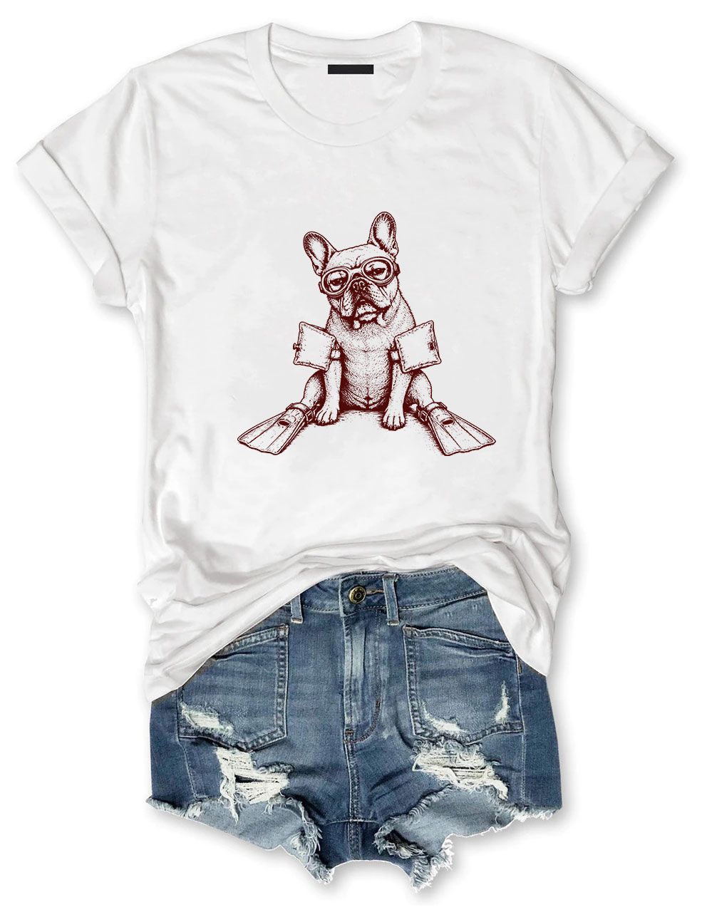 Scuba Funny French Bulldog T-shirt