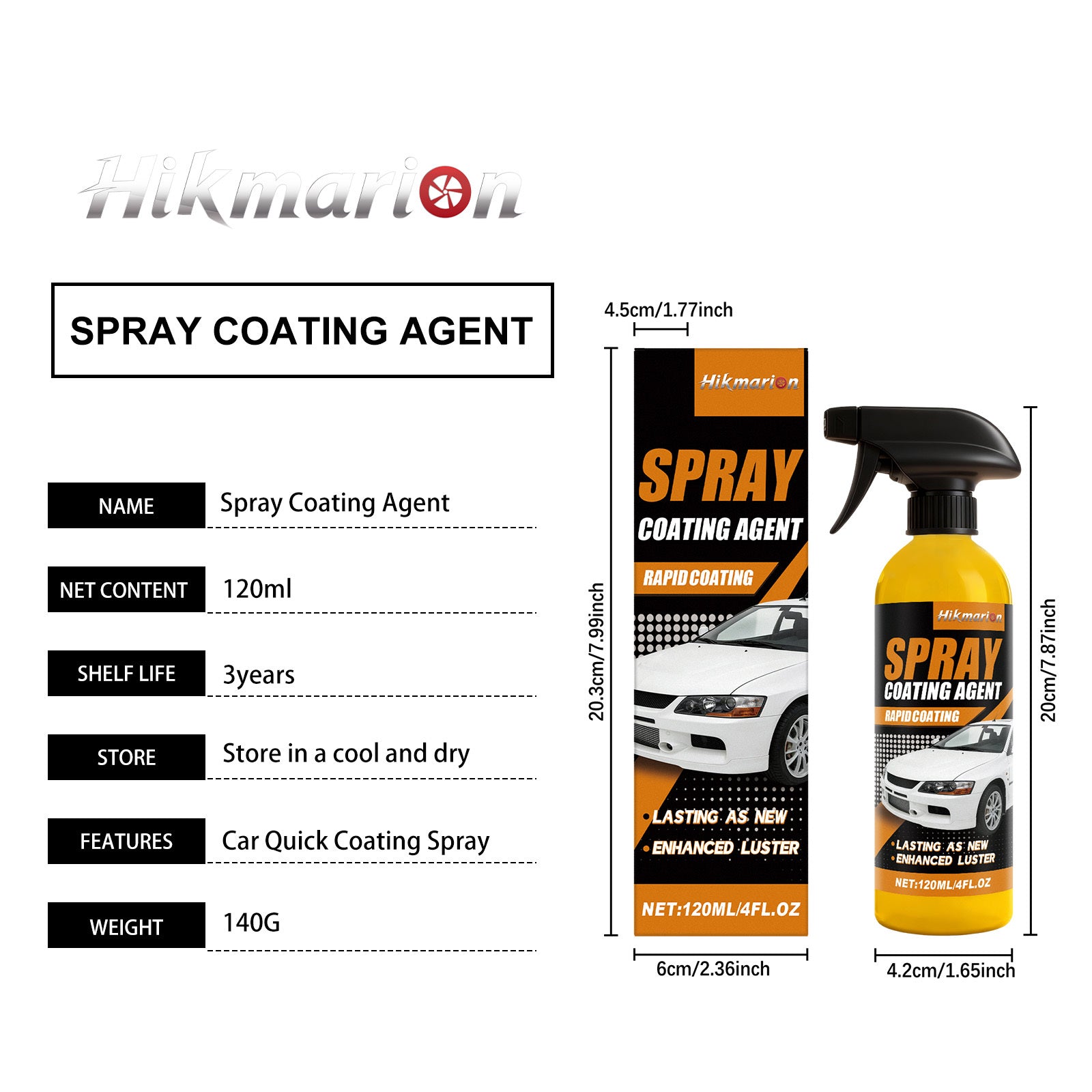2pcs (2pcs) Multi-Functional Car Paint & Coating Spray Suitable for All Vehicles - Instant Formula, Quick Wax Coating, Long-Lasting Gloss for Car, Motorcycles,, RVs - Liquid Polish for Paint Care Maintenance