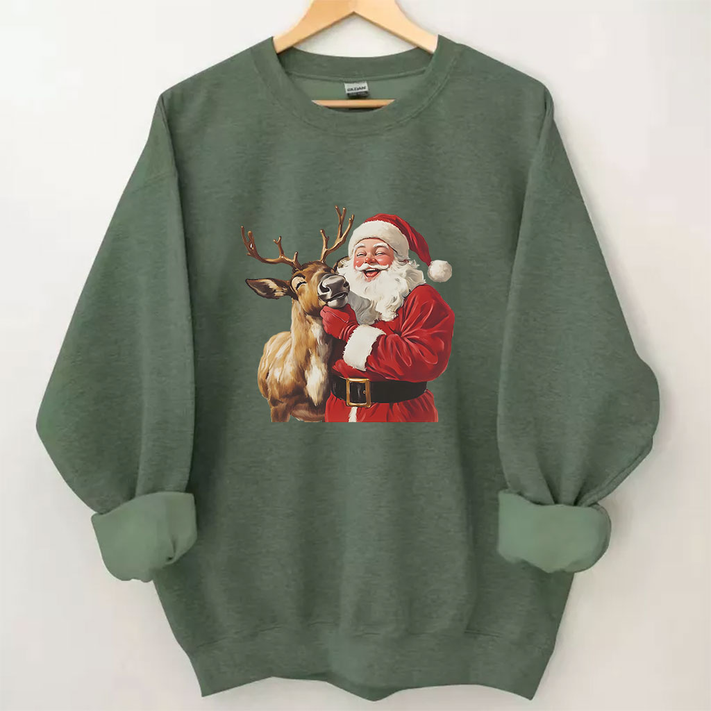 Santa and Reindeer Funny Sweatshirt