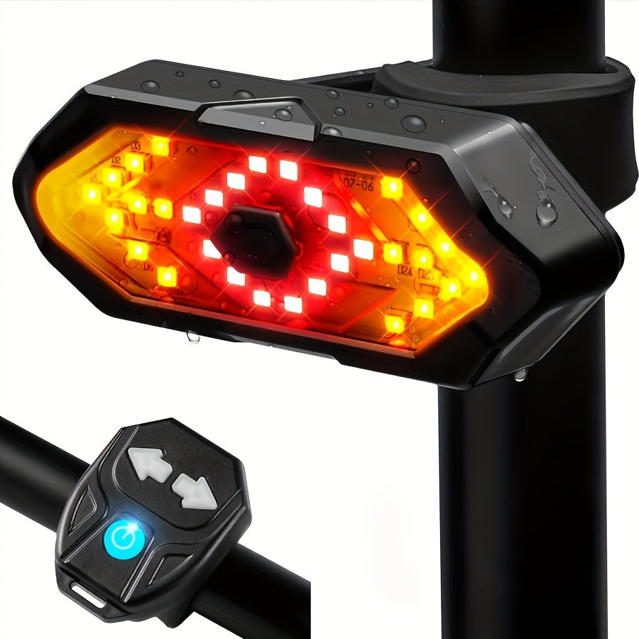 1pc Bicycle Turn Signal Tail Light, LED Bicycle Light with USB Charging, Cycling Accessory, Bicycle Rear Light