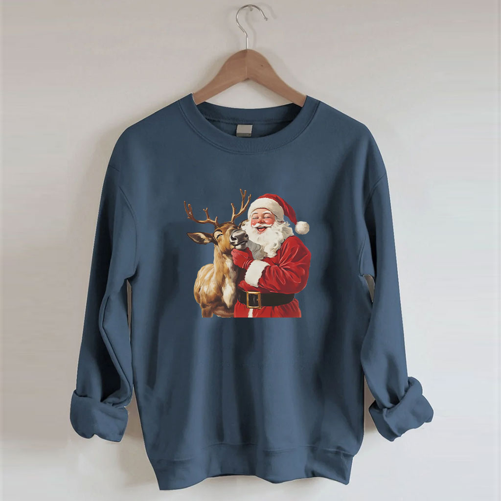 Santa and Reindeer Funny Sweatshirt