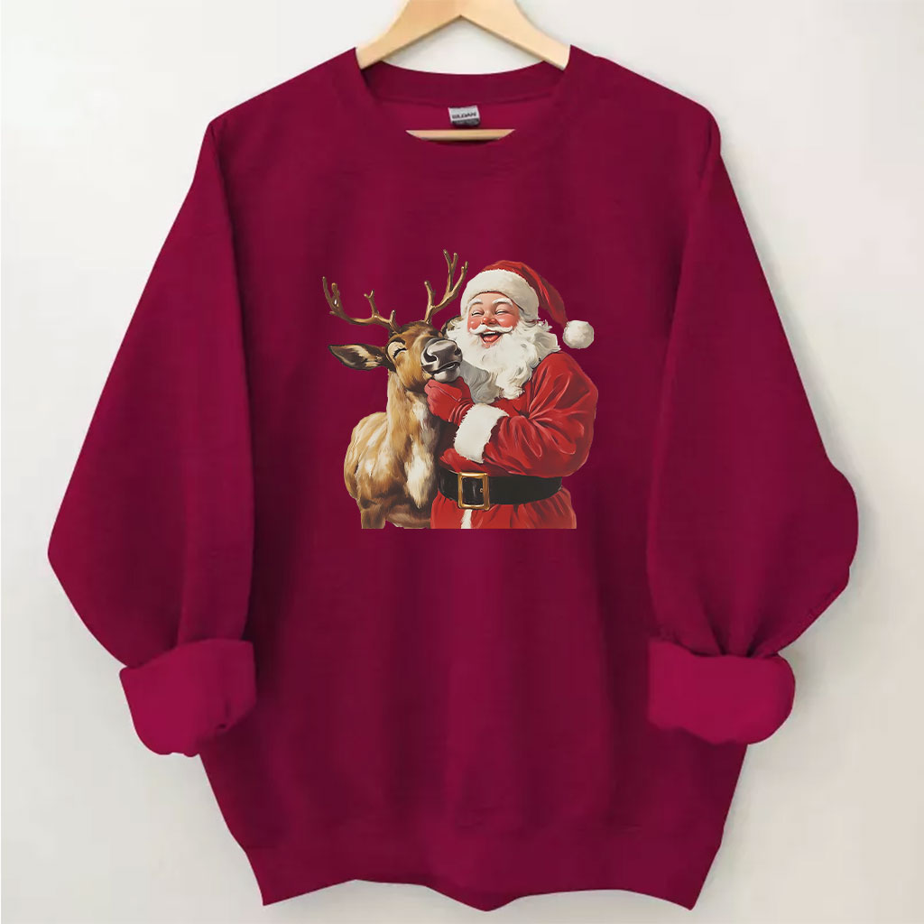 Santa and Reindeer Funny Sweatshirt