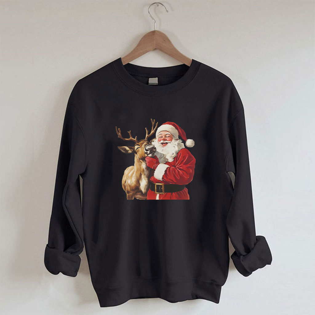 Santa and Reindeer Funny Sweatshirt