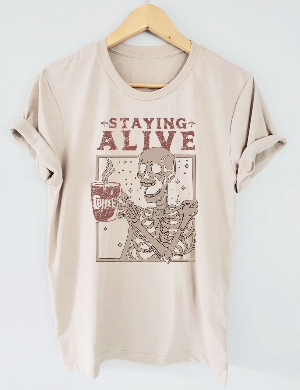 Coffee Lovers Funny Skeleton T-shirt