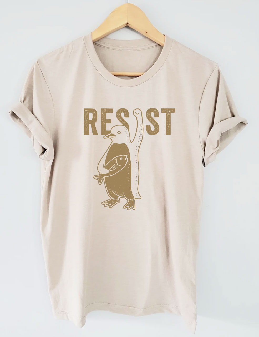 Penguins Against Tariffs Funny T-Shirt