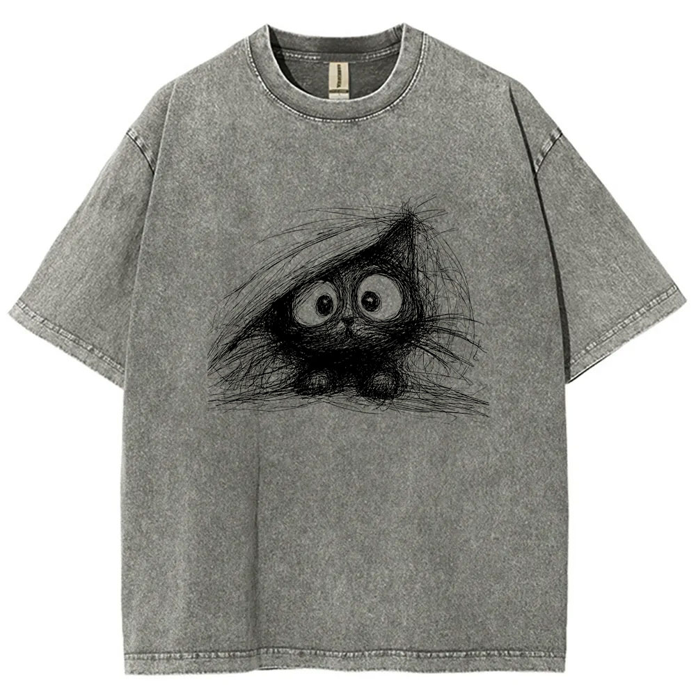 Abstract Cat Line Art  T-shirt