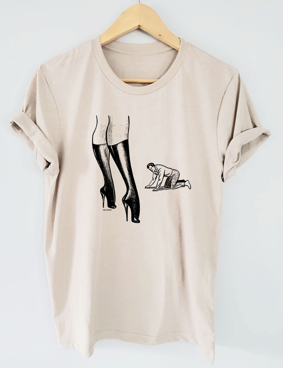 Retro Femdom Dominatrix With Kneeling Captive Male T-Shirt