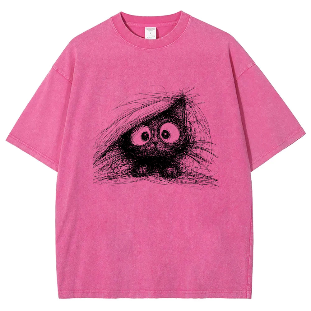 Abstract Cat Line Art  T-shirt
