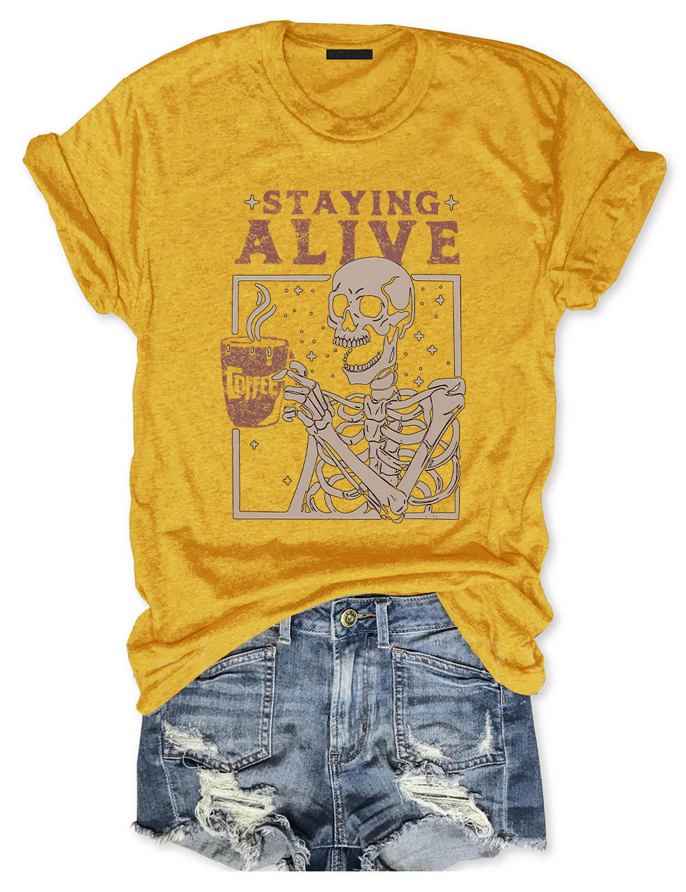 Coffee Lovers Funny Skeleton T-shirt