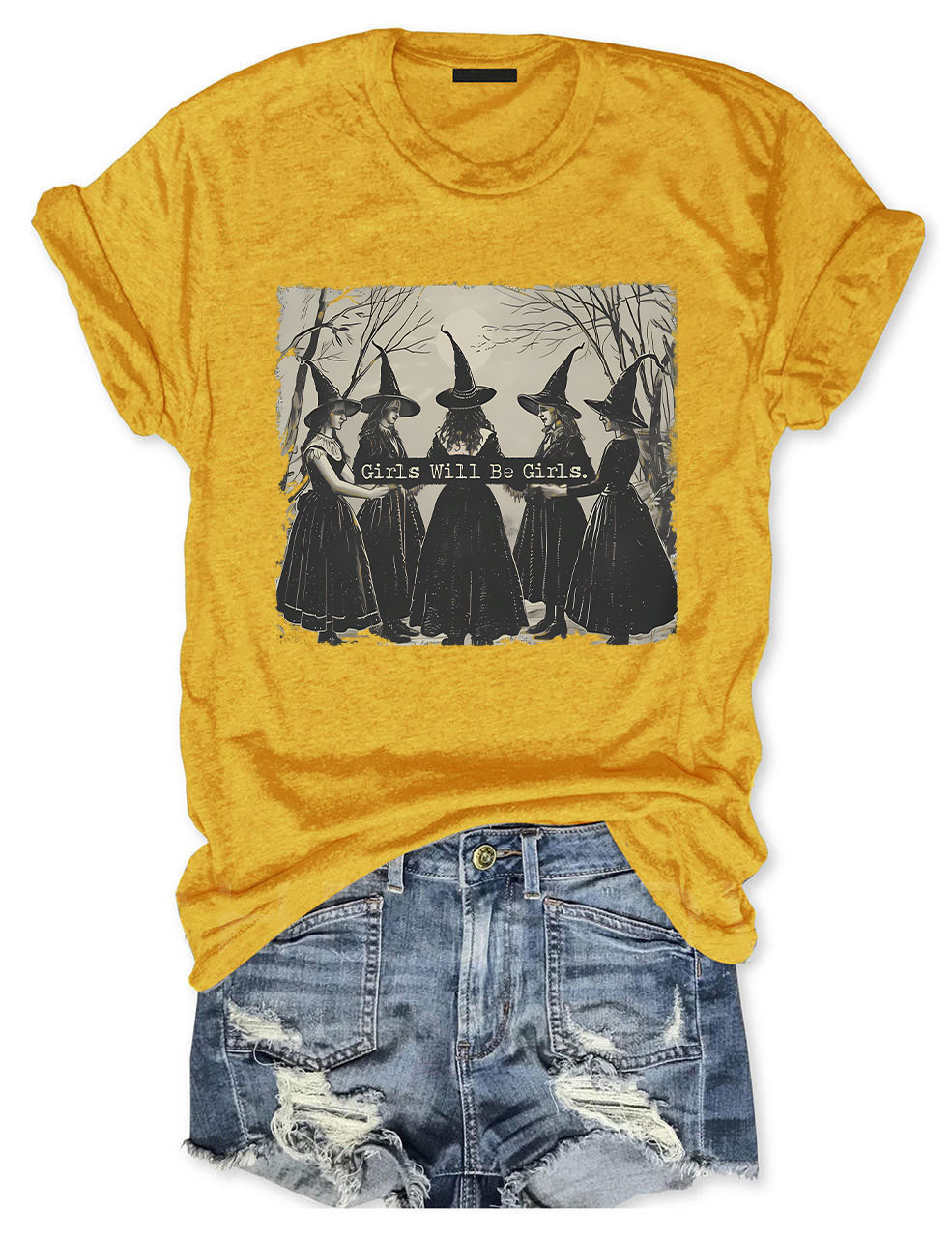 Vintage Girls Will Be Girls Witch T-shirt