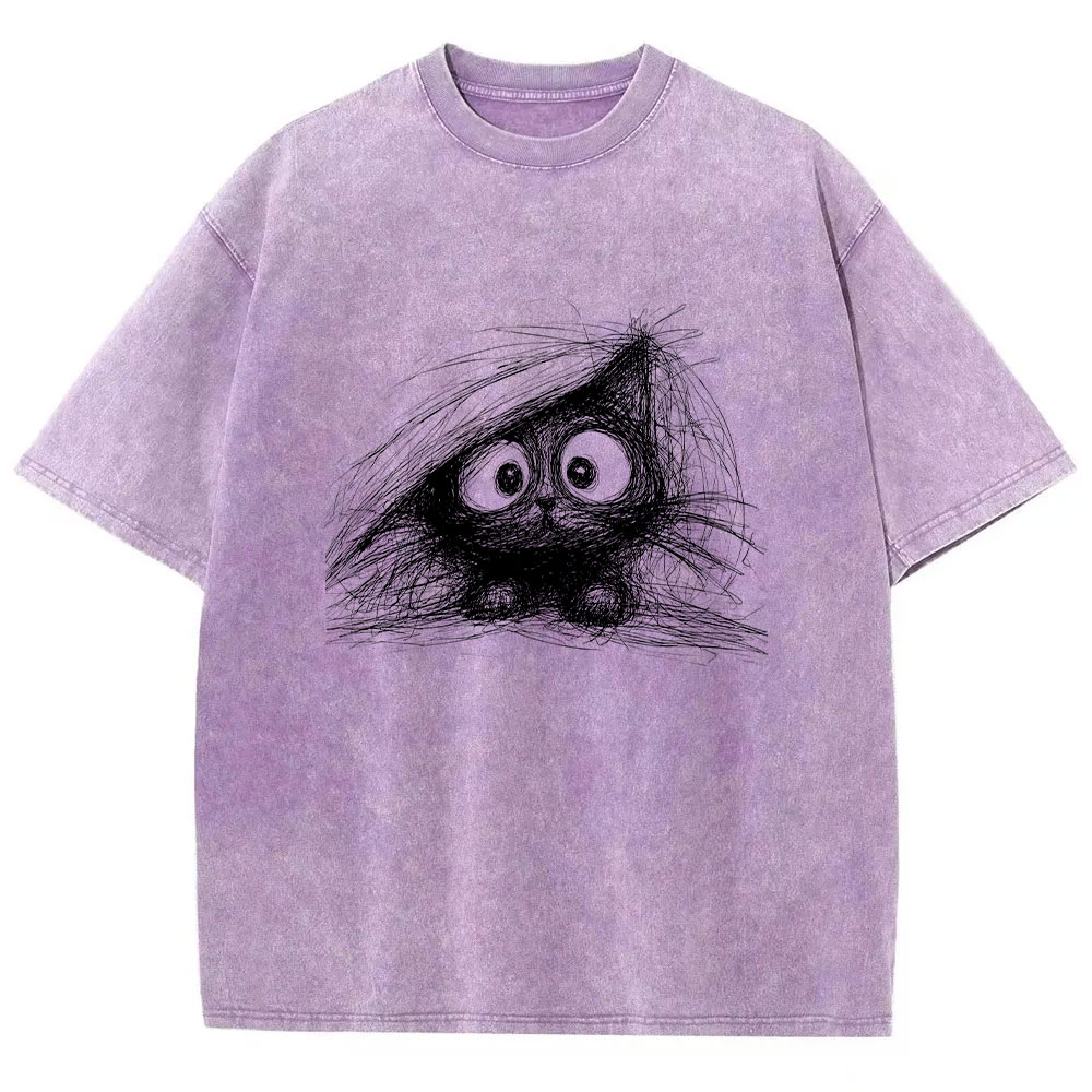 Abstract Cat Line Art  T-shirt