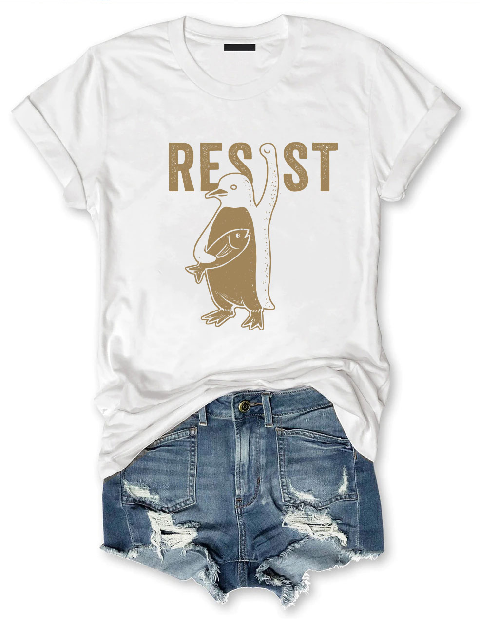 Penguins Against Tariffs Funny T-Shirt