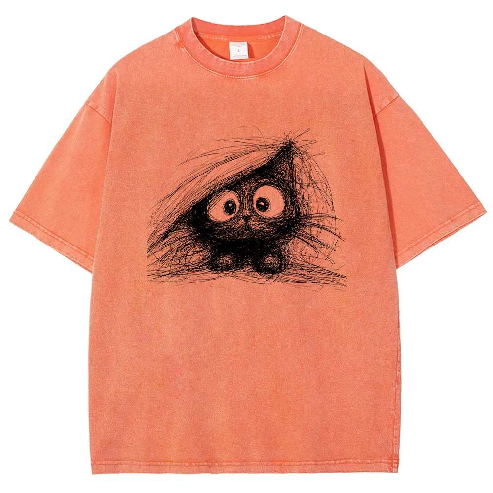 Abstract Cat Line Art  T-shirt