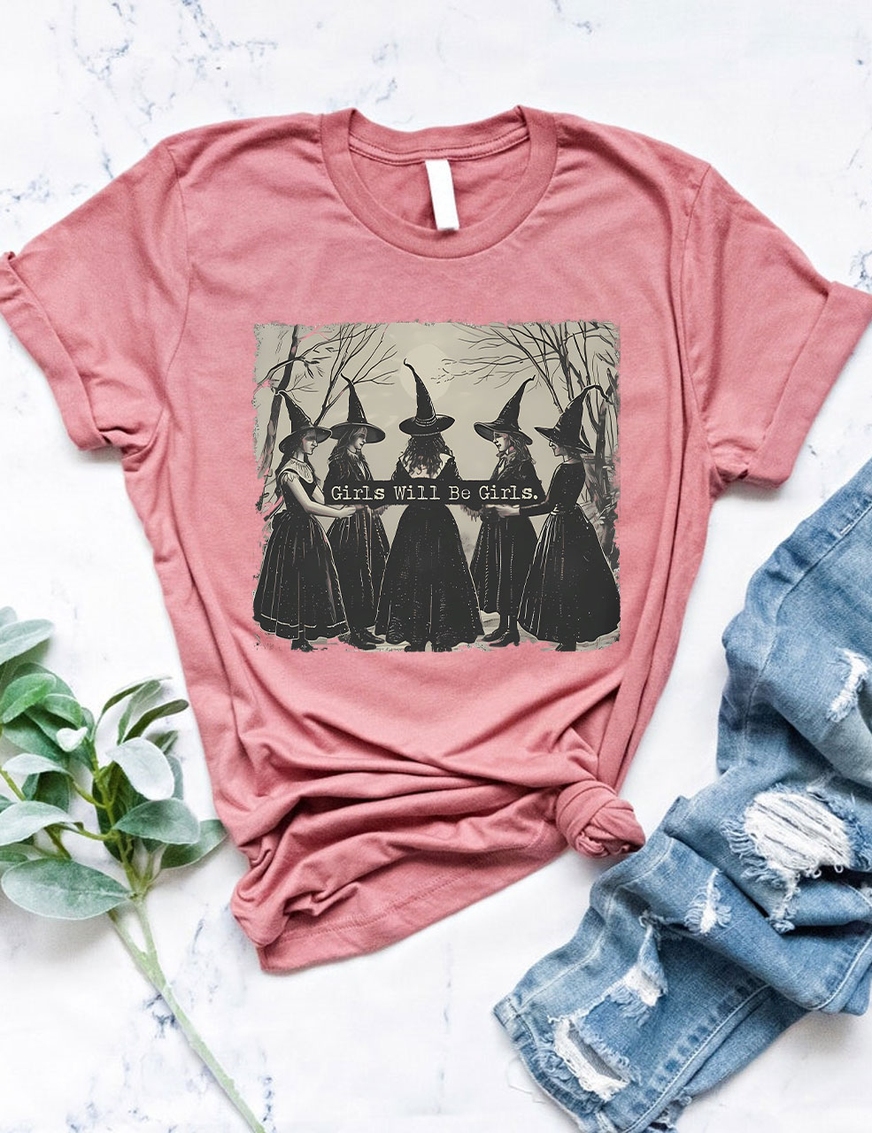 Vintage Girls Will Be Girls Witch T-shirt