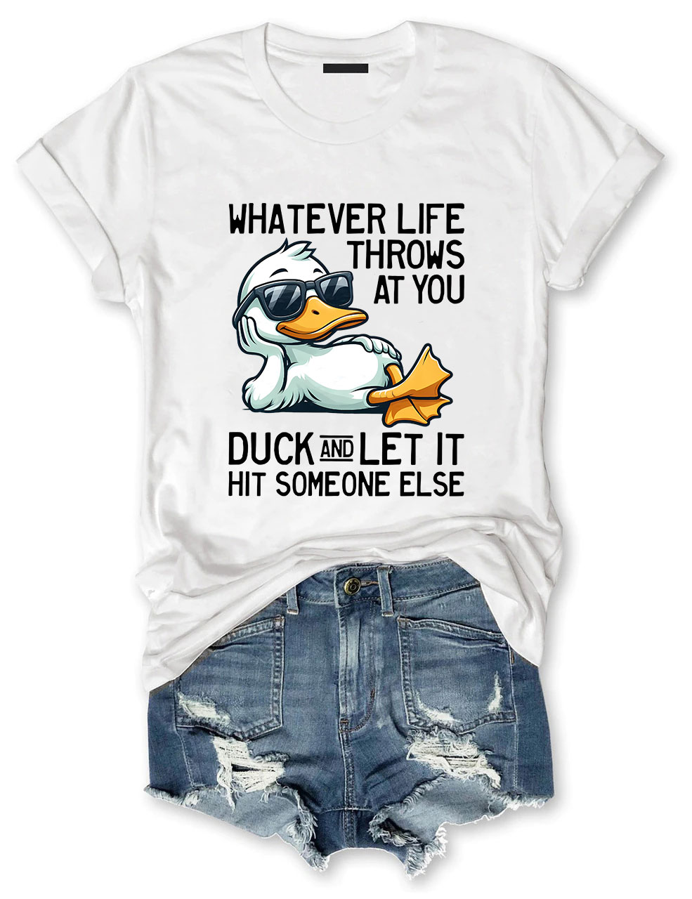 Whatever Life Throws At You Funny Duck T-Shirt