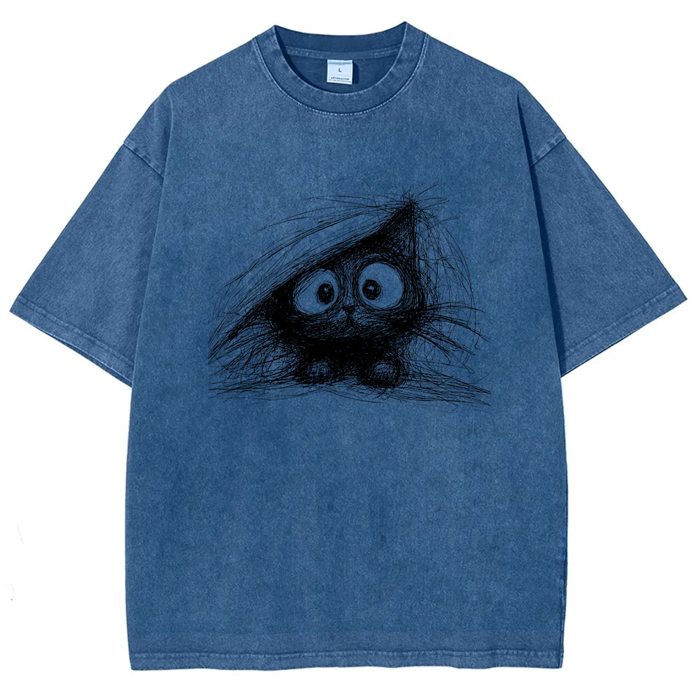 Abstract Cat Line Art  T-shirt