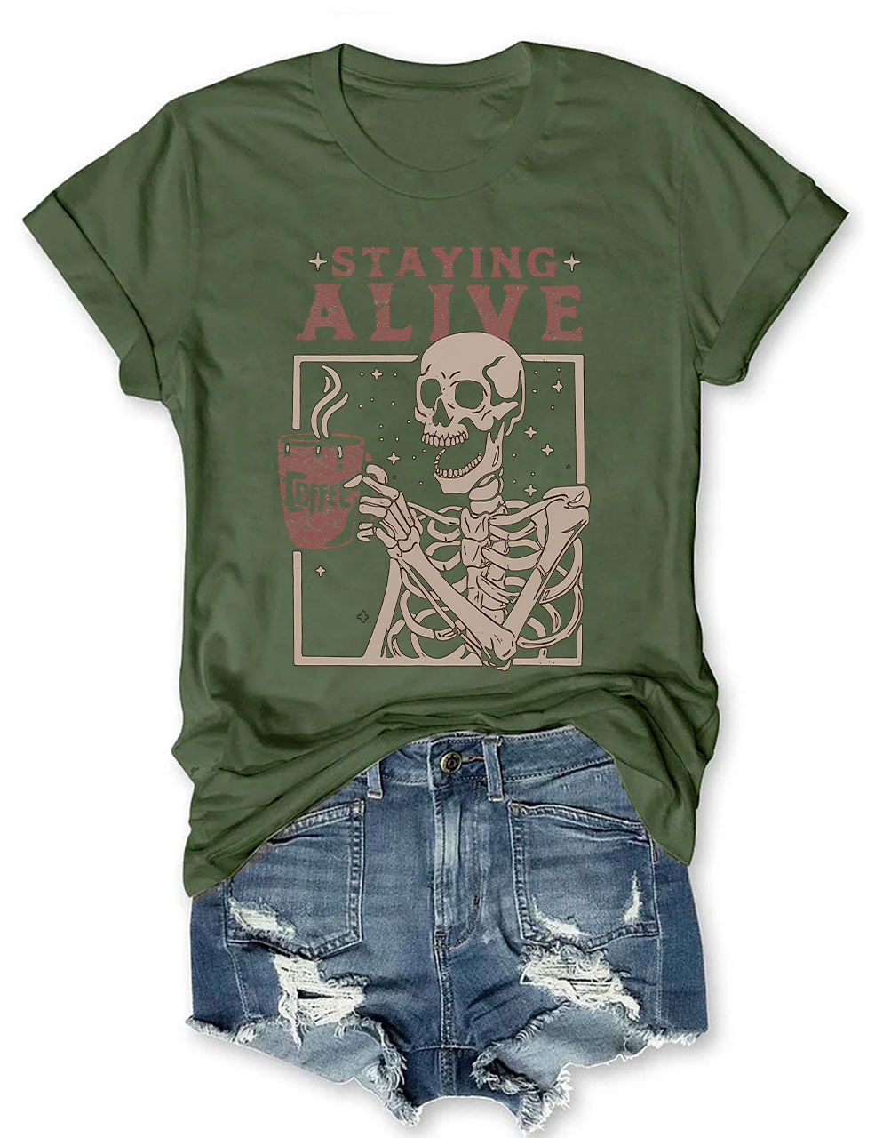 Coffee Lovers Funny Skeleton T-shirt